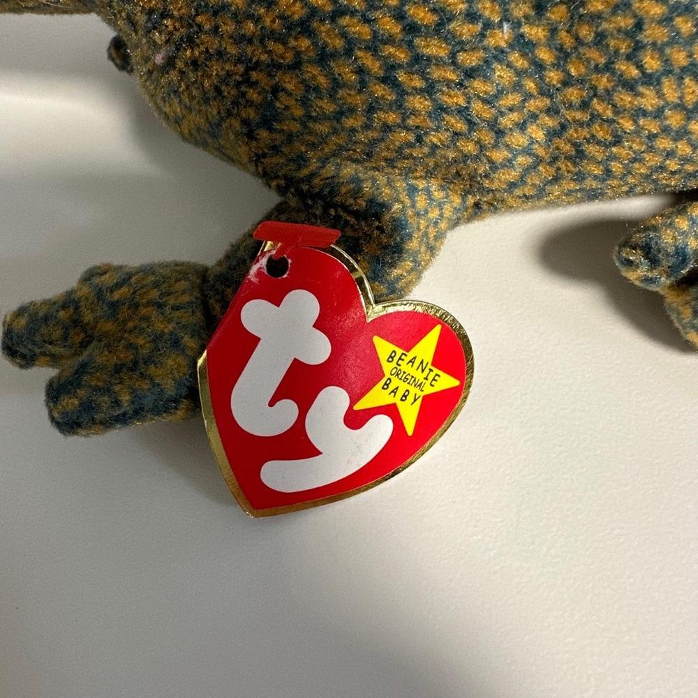 Ty Beanie Baby Scaly Green Plush Toy nwt new vintage lizard - Picture 3 of 9